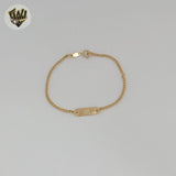 (1-0943) Gold Laminate - 2mm Curb Link Plate Kids Bracelet - 6.5" - BGF