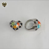 (4-0045) Stainless Steel - Flower Ring.