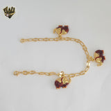 (1-0560-1) Laminado de oro - Pulsera de elefantes de 3 mm - 7,5" - BGO