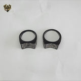 (4-0078) Acero inoxidable - Anillo para hombre con circonitas talladas.