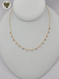 (1-6520-1) Gold Laminate - Multicolor Zircon Necklace - BGF