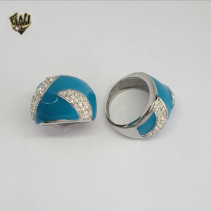 (4-0078) Acero inoxidable - Anillo para hombre con circonitas talladas.