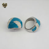 (4-0078) Acero inoxidable - Anillo para hombre con circonitas talladas.