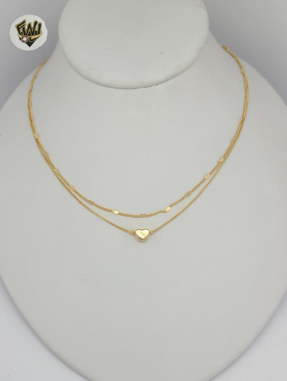 (1-6453) Gold Laminate - Heart Necklace - BGF