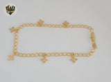 (1-0167) Gold Laminate - 4.5mm Link Charms Anklet - 10" - BGF