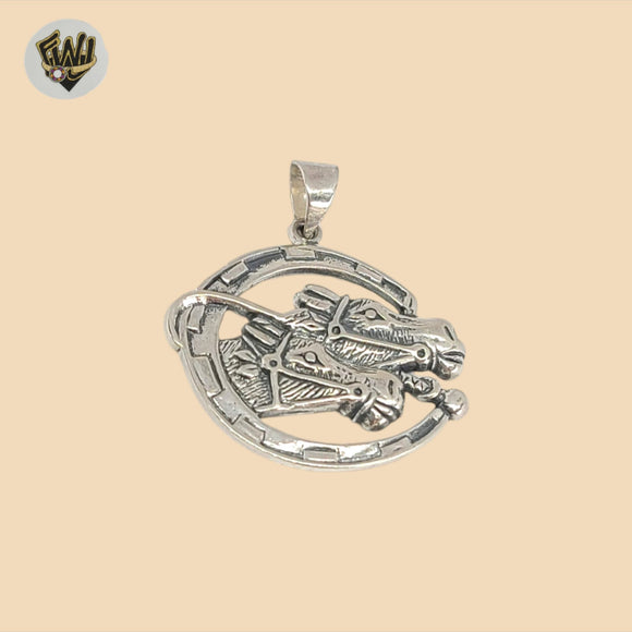 (2-1394) 925 Sterling Silver -Horses Pendant.