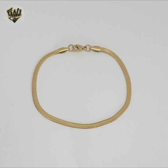 (4-4196) Stainless Steel - 3mm Herringbone Bracelet.