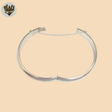 (2-0649) 925 Sterling Silver - 9mm Plain Bangle.