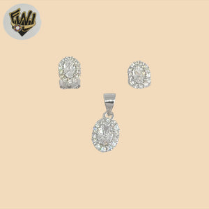 (2-6334-2) 925 Sterling Silver - Oval Zircon Set.