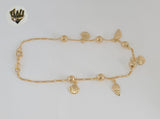 (1-0209) Gold Laminate - Shell Anklet - 10" - BGF