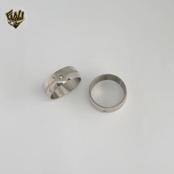 (4-0002) Stainless Steel - Zircon Ring.