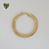 (1-0496) Laminado de oro - Pulsera de eslabones de 8 mm de espesor - BGF