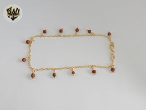 (1-0272) Gold Laminate - 2mm Link Venturina Anklet - 10" - BGF