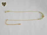 (1-0155) Gold Laminate -  Four Leaf Anklet - 10" - BGF