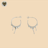 (2-4126) 925 Sterling Silver - Melted Half Hoops.