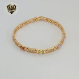 (1-60086-1) Laminado de oro - Brazalete multicolor de 5,5 mm - 7,5" - BGO