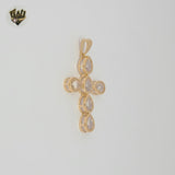 (1-2395) Gold Laminate - Zircon Cross Pendants  - BGF