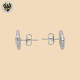 (2-3145) 925 Sterling Silver -Zircon Stud Earrings.