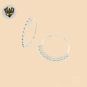 (2-4100) 925 Sterling Silver - Plain Balls Hoops.