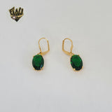 (1-1202) Gold Laminate - Zircon Dangling Earrings - BGO