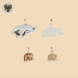 (2-1091) 925 Sterling Silver - Elephants Pendants.