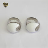 (4-0050) Stainless Steel -  Stone Ring.