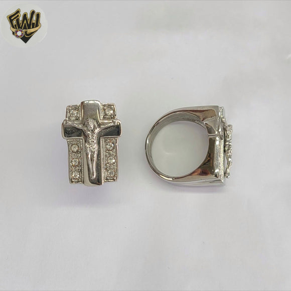 (4-0082) Stainless Steel - Cross Zircon Men Ring.