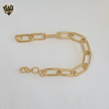 (1-0509) Gold Laminate - 10mm Paper Clip Link Bracelet -7.5" - BGF