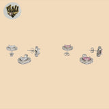 (2-6573) 925 Sterling Silver - Zircon Set.