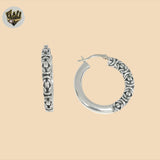 (2-4101) 925 Sterling Silver - Carved Hoops.