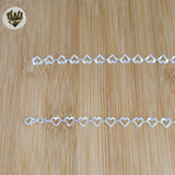 (2-8036) 925 Sterling Silver - Heart Link Chains.