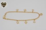 (1-0041) Gold Laminate - 2.5mm Curb Link Charms Anklet - 10" - BGF