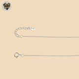 (2-66001) Plata de ley 925 - Collar de hoja de 1 mm - 17"