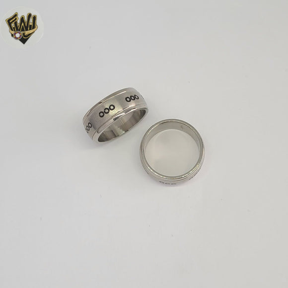 (4-0078) Acero inoxidable - Anillo para hombre con circonitas talladas.