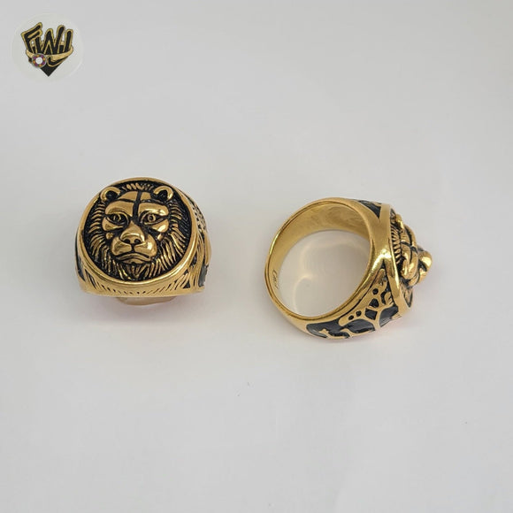 (4-0073-4) Stainless Steel - Lion Men Rings.