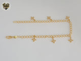 (1-0167) Gold Laminate - 4.5mm Link Charms Anklet - 10" - BGF