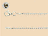 (2-0146-1) 925 Sterling Silver - 1.5mm Faceted Ball Link Anklet - 10"