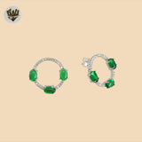 (2-3428) 925 Sterling Silver - Zircon Stud Earrings.