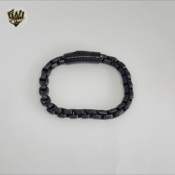 (4-4014) Acero inoxidable - Pulsera de hombre con eslabones curvos de 8 mm - 8,5