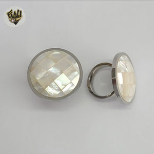 (4-0078) Acero inoxidable - Anillo para hombre con circonitas talladas.