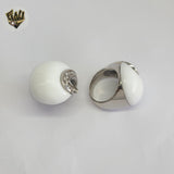 (4-0050) Stainless Steel -  Stone Ring.