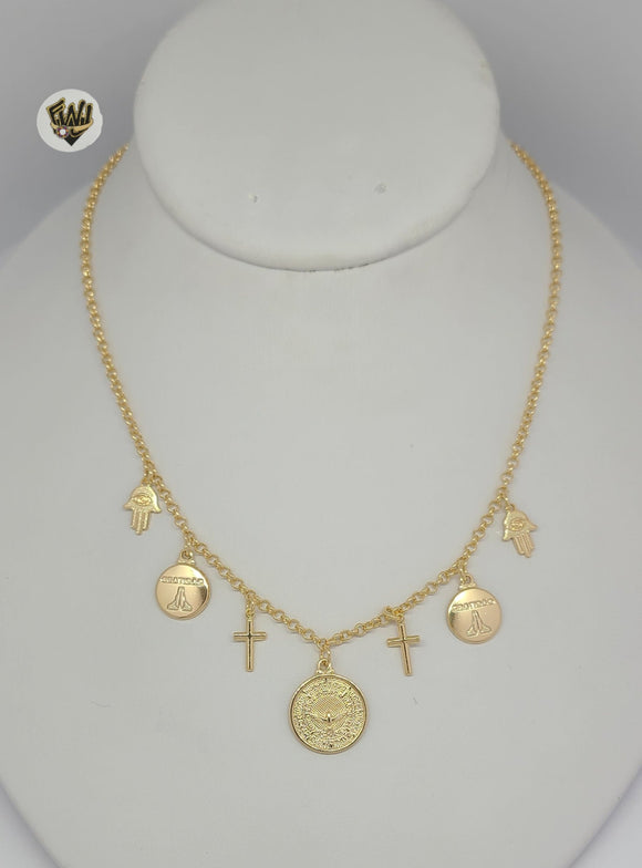 (1-6012-1) Gold Laminate - Charms Necklace - BGF