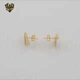 (1-1210-5) Gold Laminate - Fan Stud Earrings - BGF