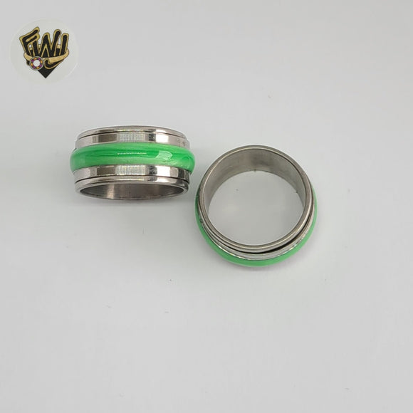 (4-0078) Acero inoxidable - Anillo para hombre con circonitas talladas.