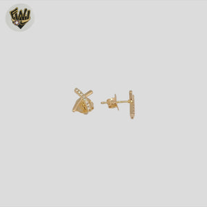 (1-1233-5) Gold Laminate -  Stud Earrings - BGF