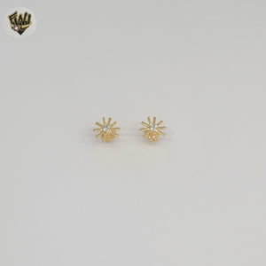 (1-1087-1) Laminado de oro - Aretes con circonitas - BGO