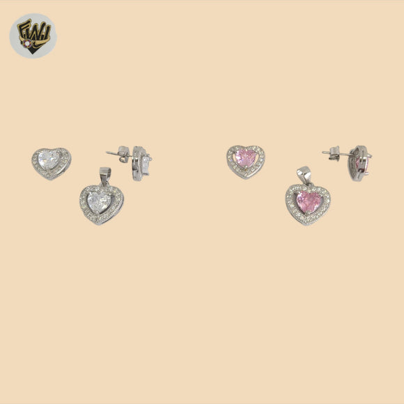 (2-6573) 925 Sterling Silver - Zircon Set.