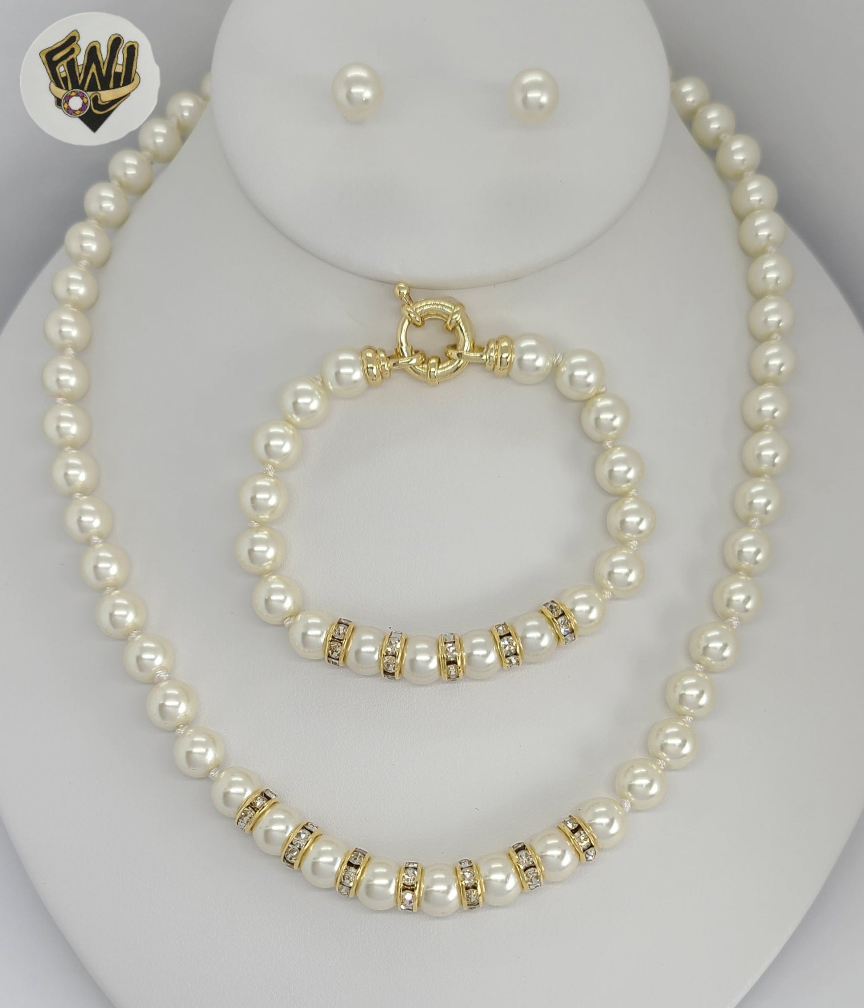 Collar chocker Ballet con perlas blancas de 4mm