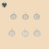 (2-1135) 925 Sterling Silver - Round Letters Pendants.