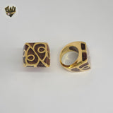 (4-0078) Acero inoxidable - Anillo para hombre con circonitas talladas.